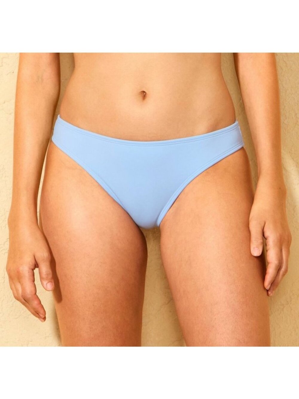 NWT Wild Fable Light Blue Solid Tricot Low Rise Medium Coverage Bikini Bottom M